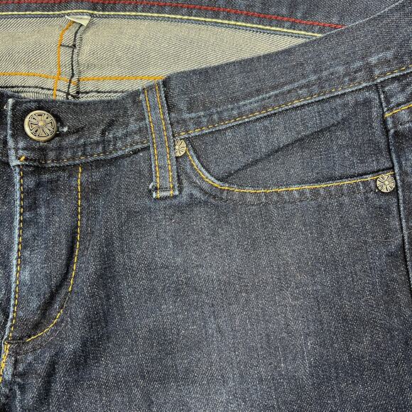 Habitual for Tory Burch TRB Bootcut Jeans 29" Dark Wash Low Rise Y2K Style USA - Picture 9 of 12